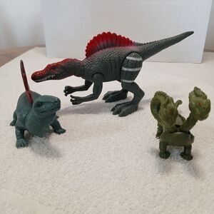 Lot Of 3 Toys Dinosaurs & Dragon Different Styles & Types Mixed Lot